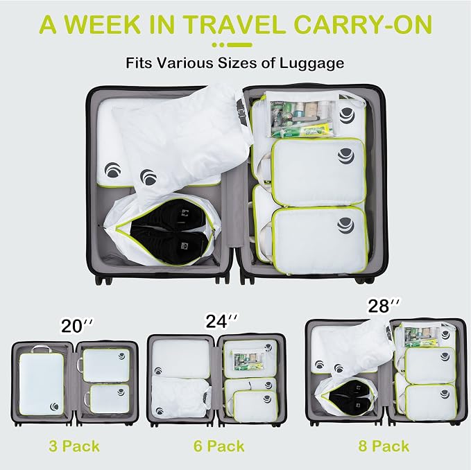 Cipway Compression Packing Cubes, Lightweight Travel Luggage Organizers - Image 7