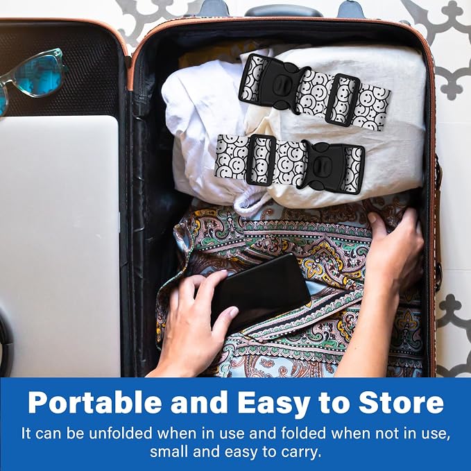2 Pack Luggage Straps for Suitcases, Adjustable Travel Belt - Image 6
