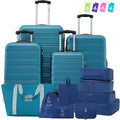Merax Luggage sets of 13 Piece 16 20 20 28 IN Carry on Luggage Hard Case Green by Merax