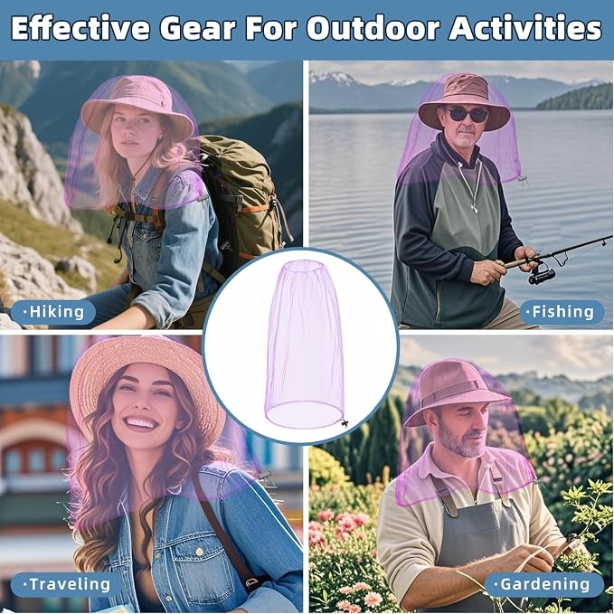 Oversized Mosquito Net 42 x 25 Inches Ultra Large Mosquito Head Net Face Neck - Image 6