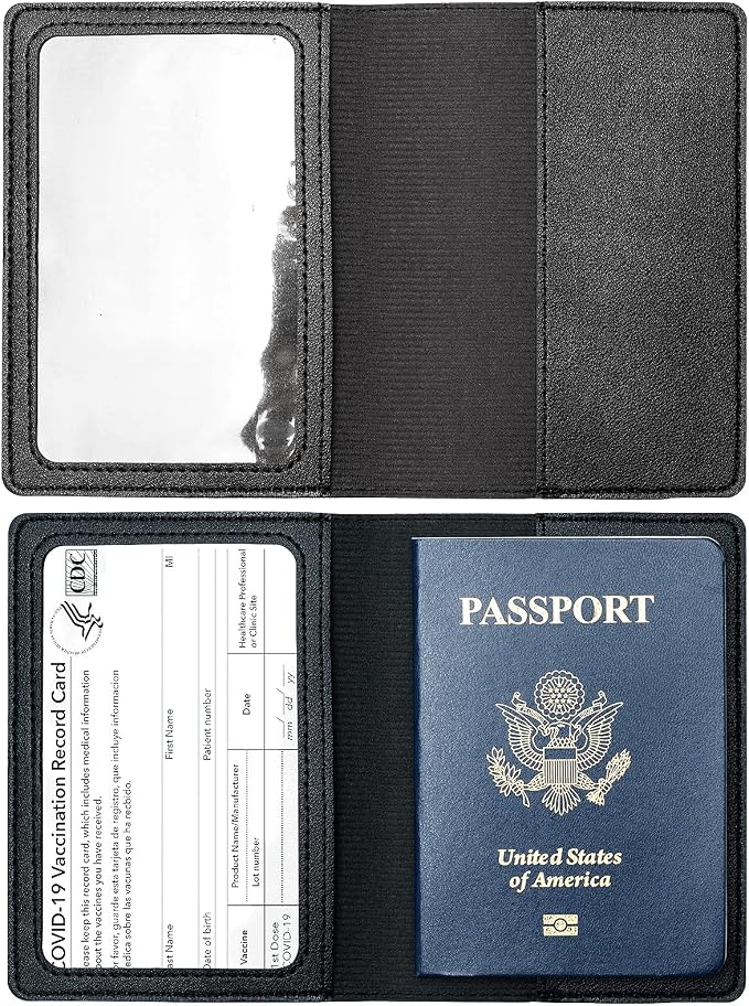 2 Pack Passport covers and Vaccine Card Holder Arouselove PU Leather Passport - Image 5