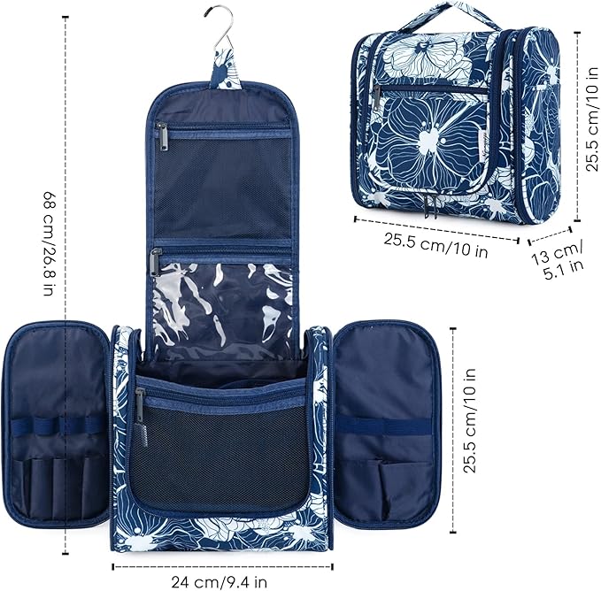 Narwey Hanging Toiletry Bag for Women Travel Makeup Bag Organizer Toiletries - Image 7