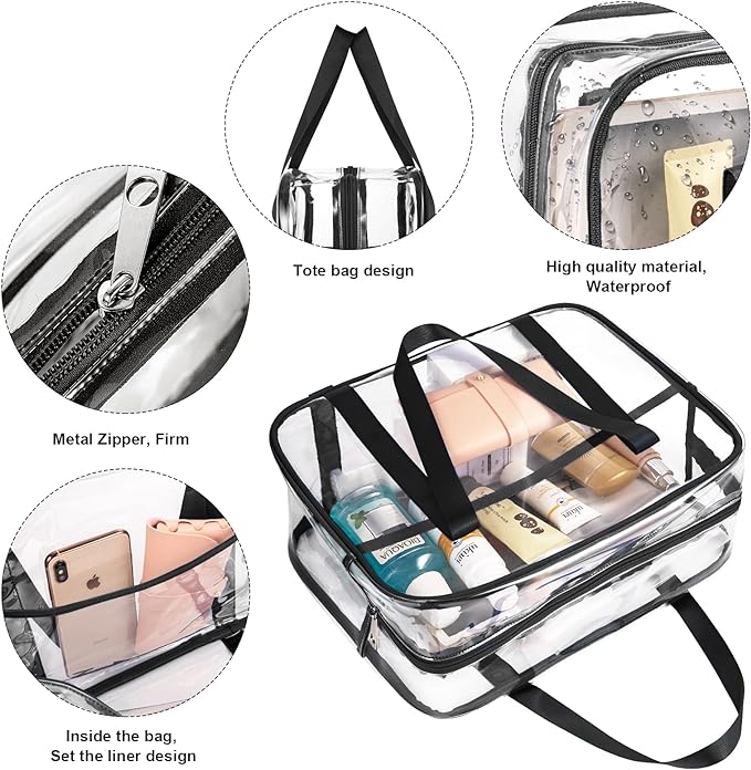 Clear Toiletry Bag Thick Transparent Cosmetic Bag Waterproof Makeup Artist - Image 4