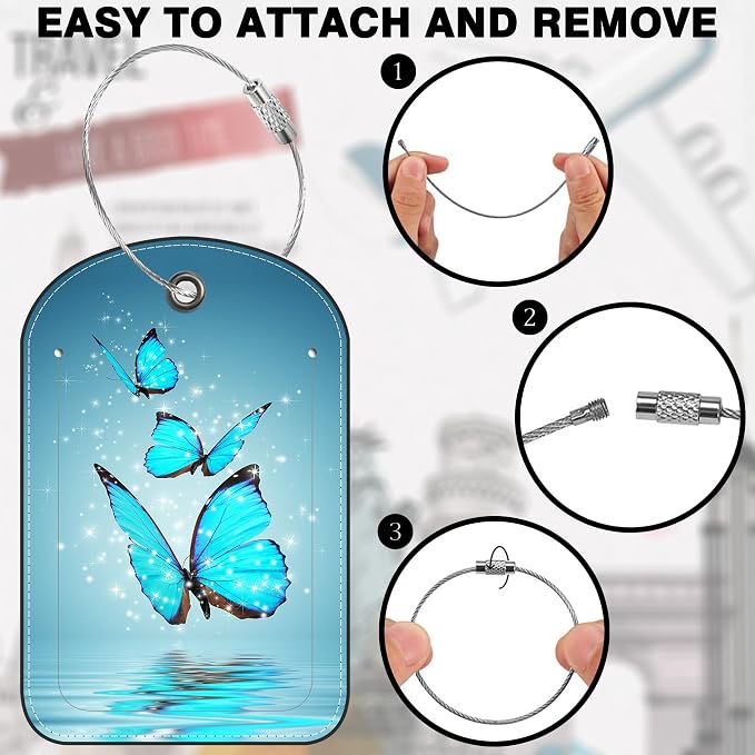 2 Pack PU Luggage Tags for Suitcase - Image 4
