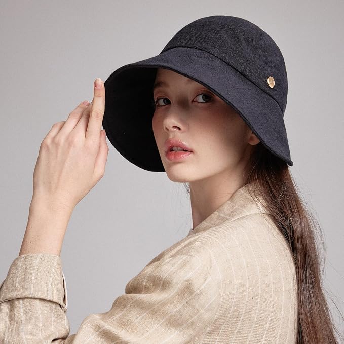 Linen Victorian Bonnet Hat Sun Cap, Foldable Summer Visor | New Katy - Image 2