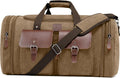 Canvas Duffle Bag for Men 50L Travel Duffel Bags Expandable Genuine Leather by DensataTravelBag