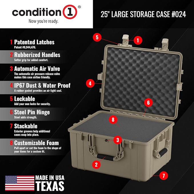 Condition 1 25" Large Heavy-Duty Protective Waterproof Hard, Case Model 024 - Image 3