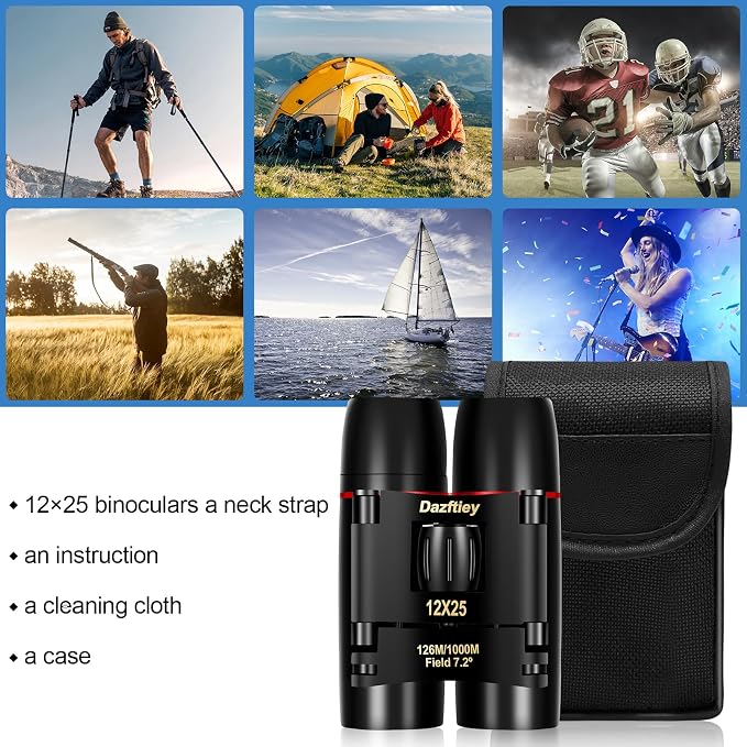12x25 Small Compact Binoculars for Adults & Kids - Image 6
