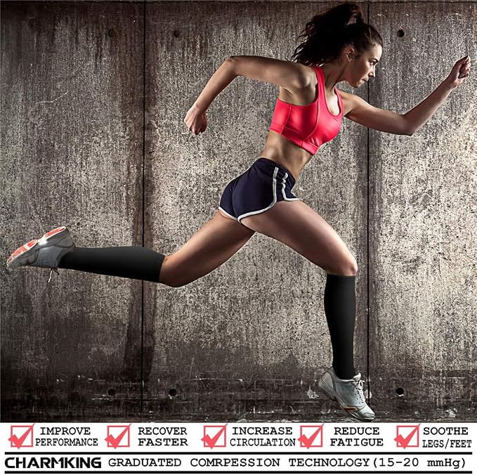 CHARMKING Compression Socks for Women & Men Circulation 15-20 mmHg is Best - Image 2