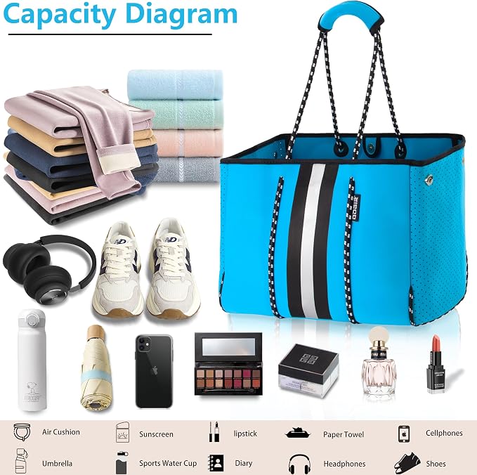 QOGiR Neoprene Multipurpose Beach Bag Tote - Image 8