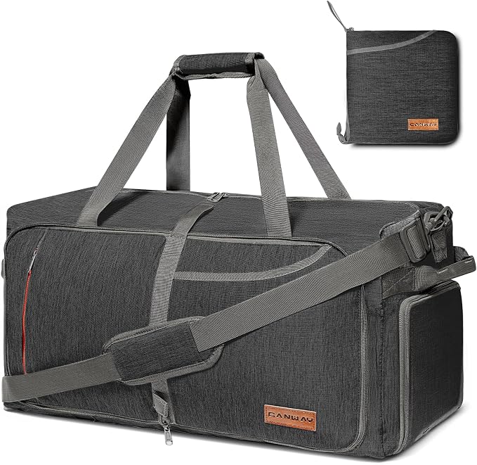 Canway 65L Travel Duffel Bag, Foldable Weekender Bag by CANWAY