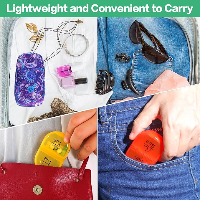 Serfeymi Weekly Travel Pill Organizer 2 Times A Day AM PM Rainbow Pill Box 7 Day - Image 6