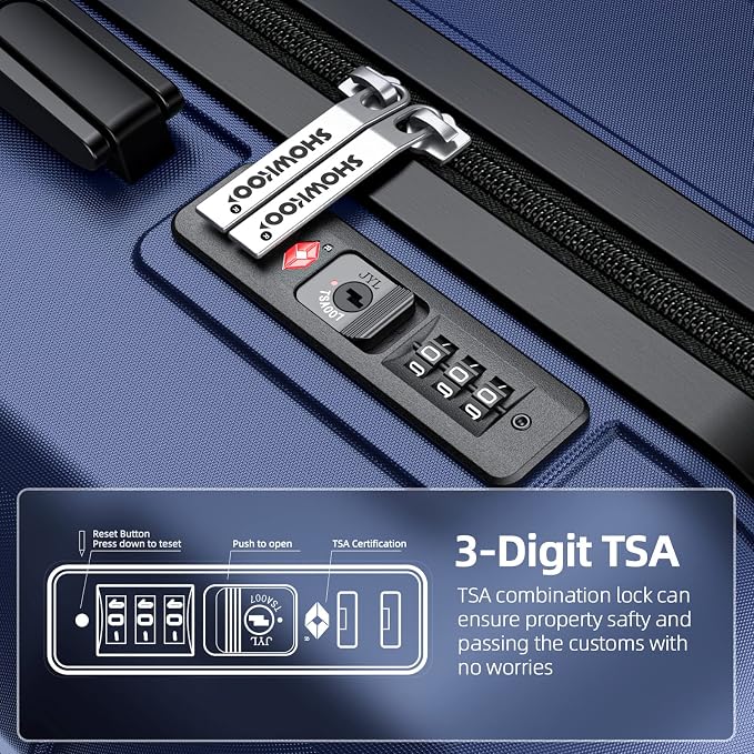 SHOWKOO Luggage Sets Expandable PC+ABS Durable Suitcase Double Wheels TSA Lock - Image 7