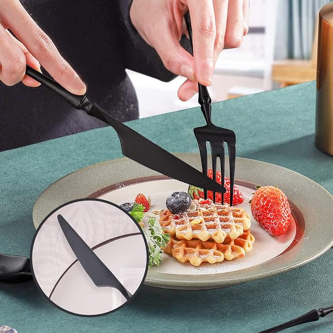 20-Piece Matte Black Silverware Set - Image 6