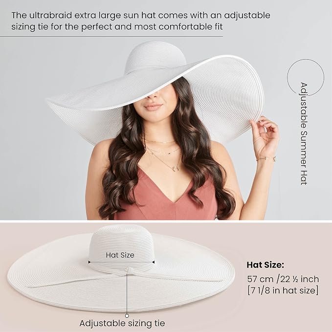 San Diego Hat Company Women's Ultrabraid X-Large Brim Hat, Adjustable Sun Hat - Image 6