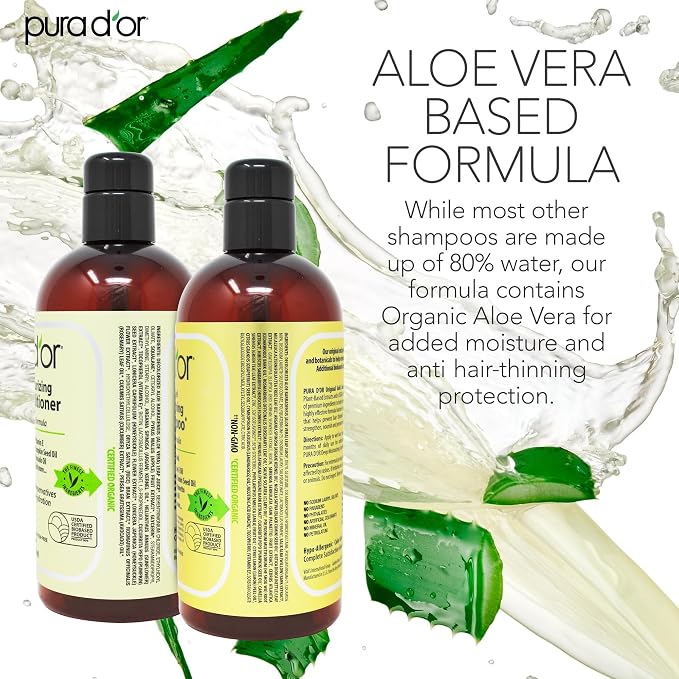 PURA D'OR Anti-Thinning Biotin Shampoo & Deep Moisturizing Conditioner Original - Image 4