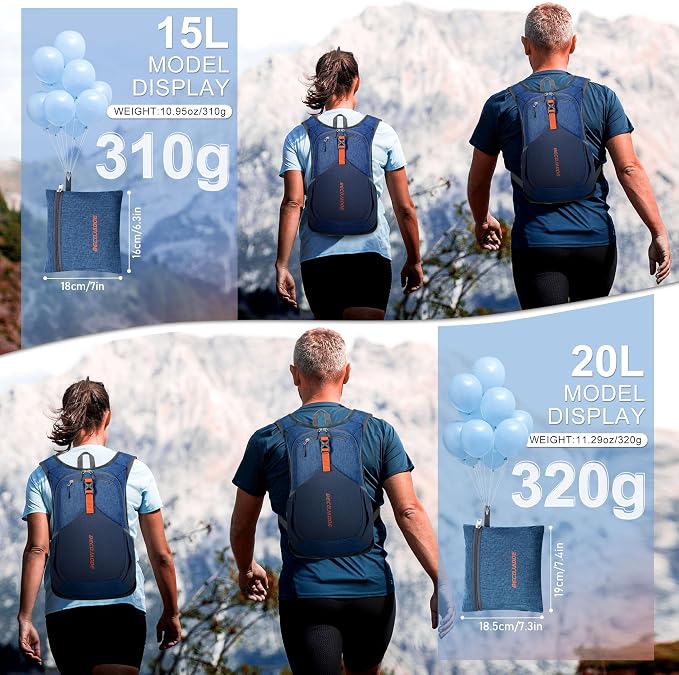 15L Small Hiking Backpack for Men Women Foldable Packable Back Pack Ultralight - Image 4