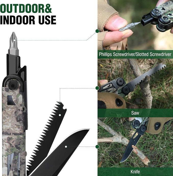 FLISSA Multitool, 15-in-1 Multi Tool Pocket Knife - Image 5