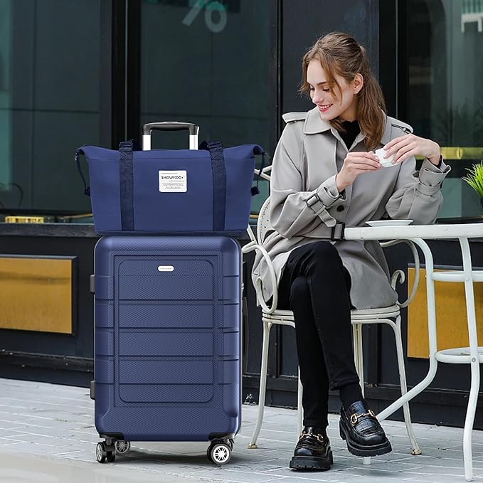 SHOWKOO Luggage Sets Expandable PC+ABS Durable Suitcase Double Wheels TSA Lock - Image 2