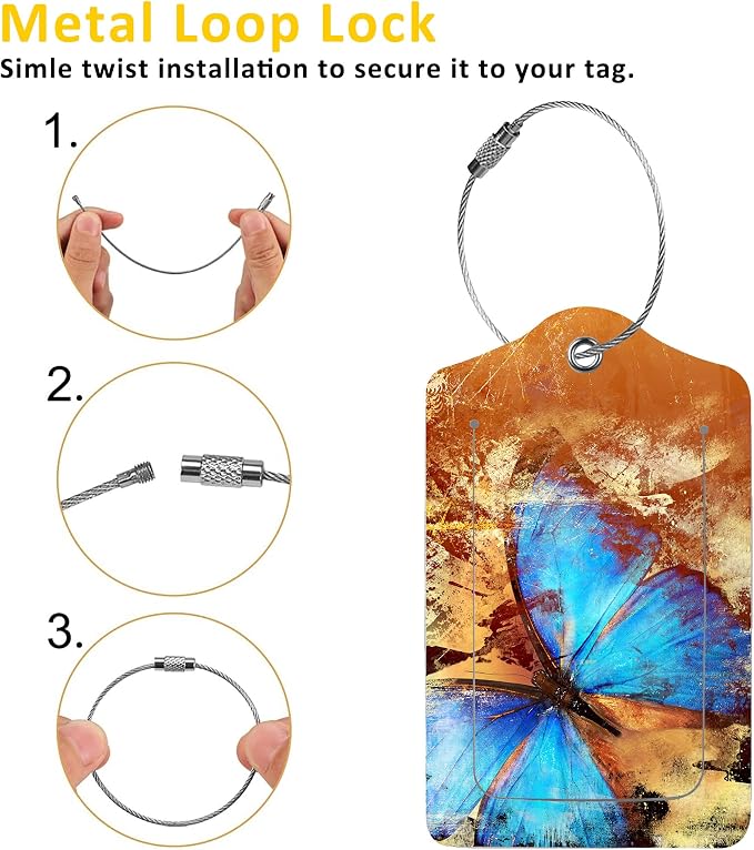 2 Pack Luggage Tags for Suitcases, PU Leather Id Label Luggage Tags - Image 3