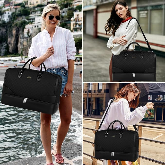 Weekender Bag for Women, Travel Duffel Bag Carry On Overnight Bag - Image 3
