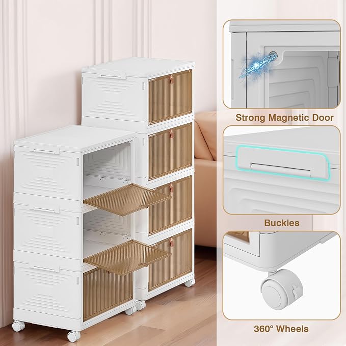 VECELO 3 Tier Stackable Storage Boxes - Image 3