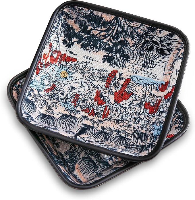 2025 Improved Design Premium Square Fabric Valet Tray Organizer Set of 2 by Aoyinism
