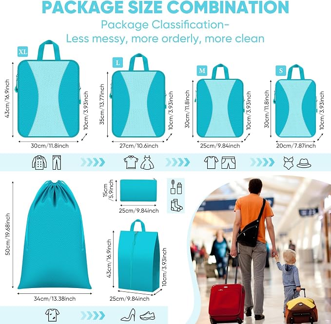 8 Set Compression Packing Cubes - Image 4