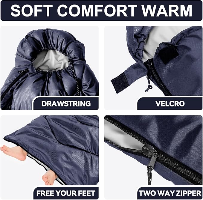 Sleeping Bags for Adults Cold Weather, Waterproof, Lightweight Camping Sleeping - Image 6