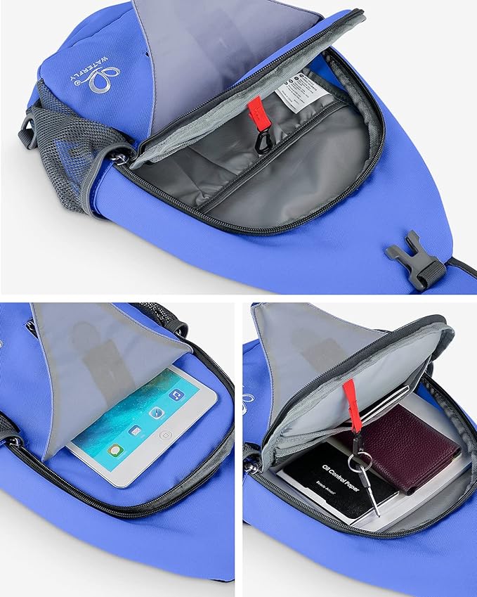 WATERFLY Crossbody Sling Backpack Sling Bag Travel Hiking Chest Bag Daypack - Image 3