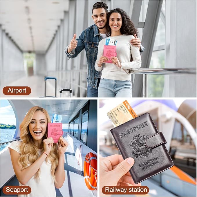 Herain Passport Holder for Travel Cruise Essentials, RFID Passports Book Card - Image 6