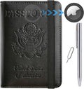 Airtag Passport Holder Cover Wallet Travel Essentials RFID Blocking Leather by PASCACOO