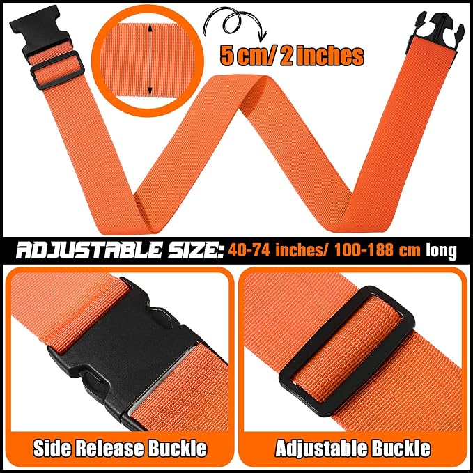 Eccliy 12 Pack Luggage Straps Suitcase Belts Wide Adjustable Packing Straps - Image 4