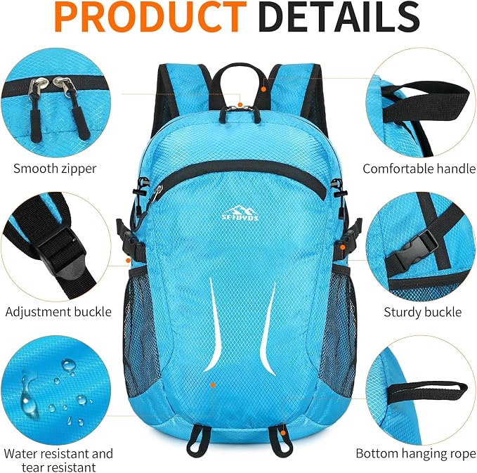 Large Hiking Daypack, 30L Waterproof Hiking Backpack Packable Lightweight - Image 5