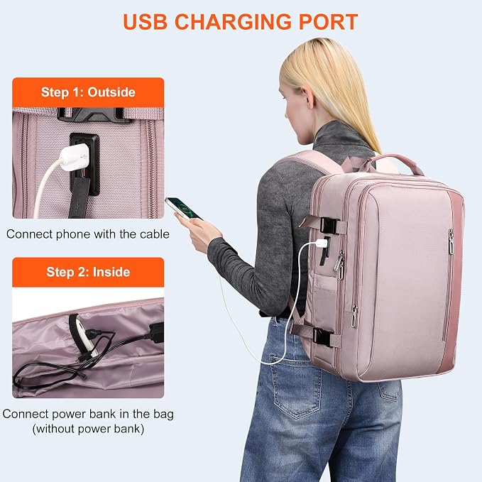 PIJUSHI Travel Backpack for Women Expandable Carry on Luggage Backpack Airline - Image 6