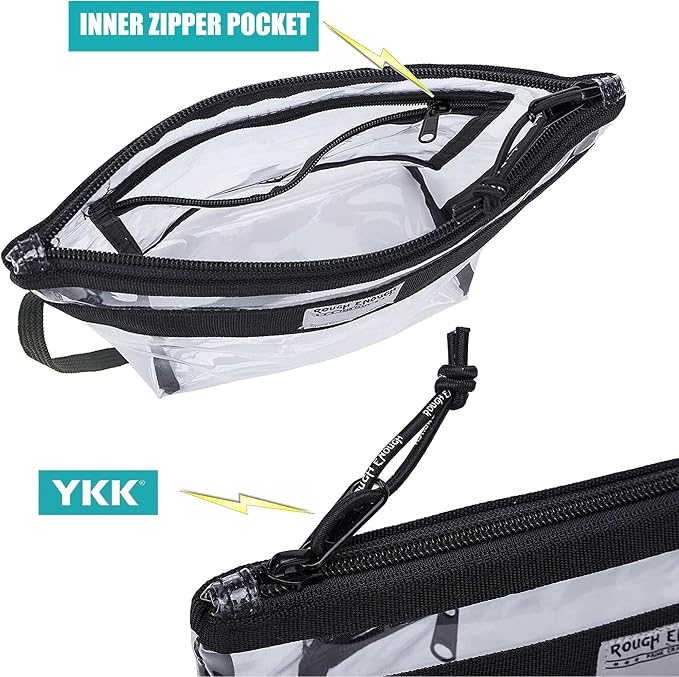 Rough Enough Clear Toiletry Bag Makeup Organizer Cosmetic Pouch - Image 5