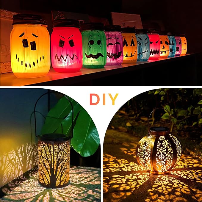 ELUTENG Solar Light Replacement 4 Pack LED Solar Lantern Light Lids Outdoor - Image 5