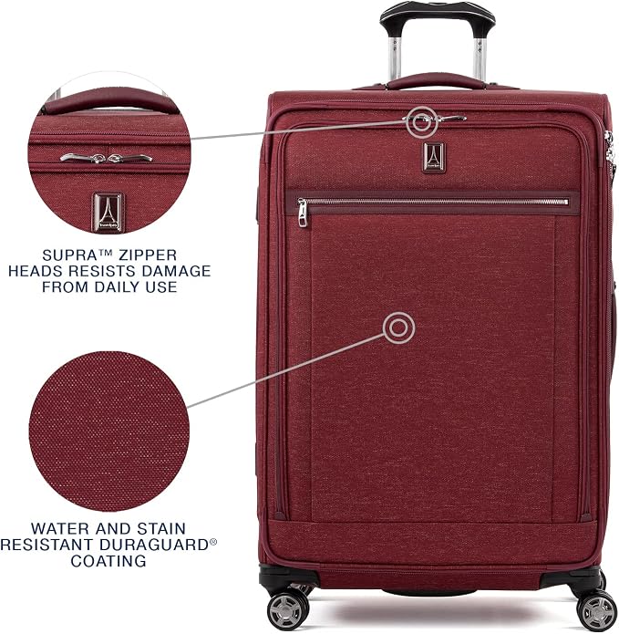 Travelpro Platinum Elite Softside Expandable Checked Luggage, 8 Wheel Spinner - Image 3