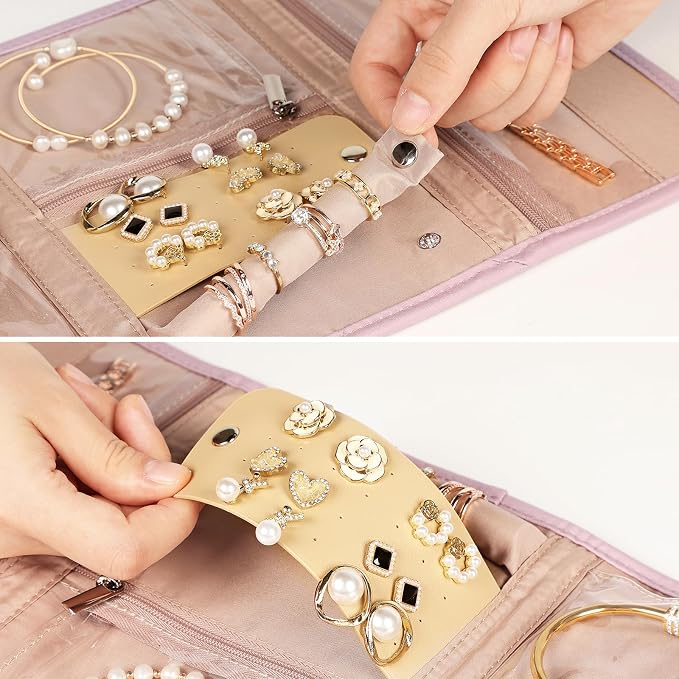 BELALIFE Travel Jewelry Case Organizer, Foldable Storage Roll - Image 3