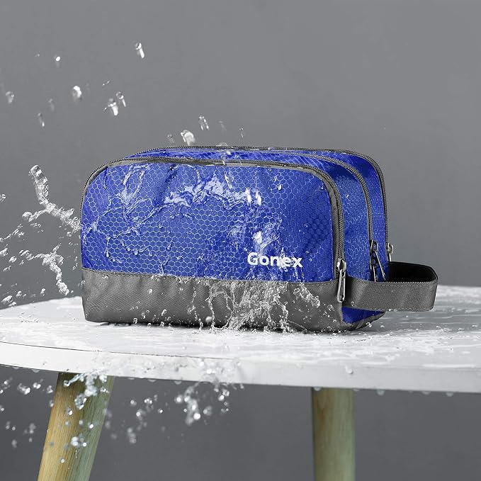 Gonex Travel Toiletry Bag Nylon, Dopp Kit Shaving Bag Toiletry Organizer Blue - Image 2