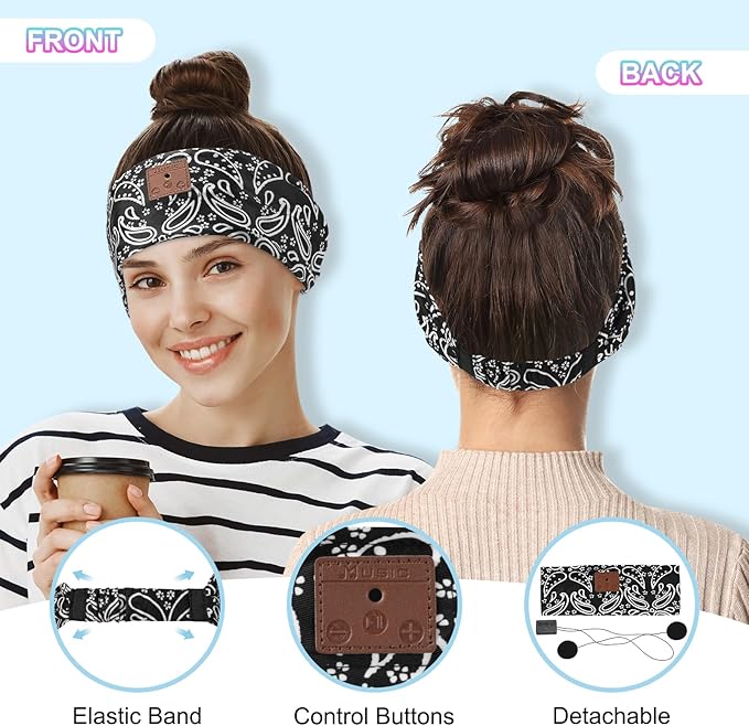 2-Pack Sleeping Headphones, Wireless Bluetooth Headband - Image 5