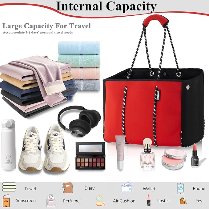 QOGiR Neoprene Multipurpose Beach Bag Tote - Image 4
