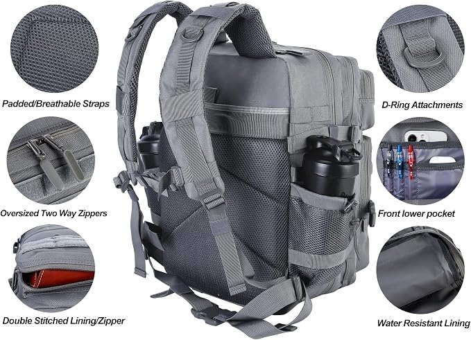 LHI Military Tactical Backpack for Men and Women 45L Army 3 Days Assault Pack - Image 6