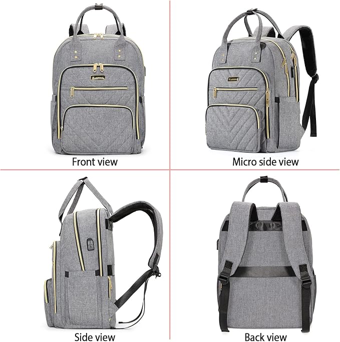 Travel Backpack for Women, 15.6 Inch Work Laptop Backpack, Water Resistant - Image 7