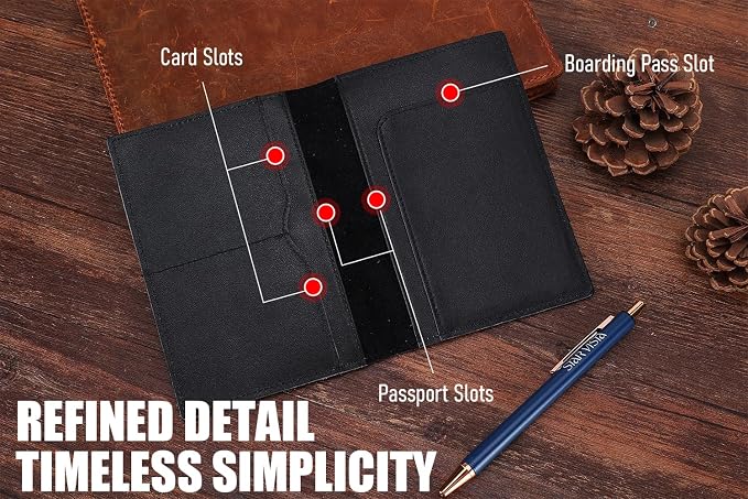 STAR VISTA Albatross Leather Travel Passport Holder, Minimalist Design - Image 4