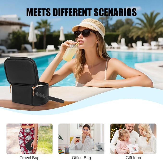 Relavel Mini Makeup Bag with Led Mirror, Small Cosmetic Bag with 3 Light Modes - Image 6
