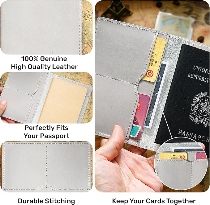 HIFA Leather Passport Holder, Handmade Passport Cover - Image 2