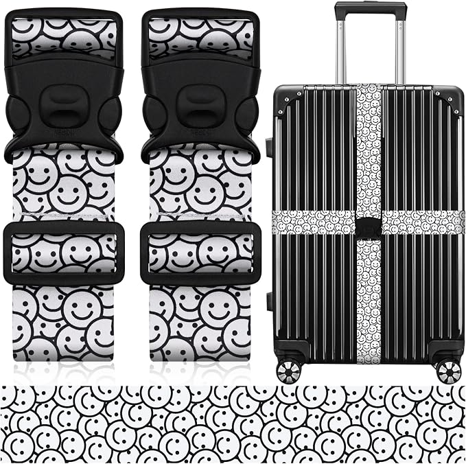 2 Pack Luggage Straps for Suitcases, Adjustable Travel Belt by ZHOMA