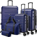 Hoteel Luggage Sets 5 Piece, ABS+PC Hard Shell Expandable Suitcases by HOTEEL