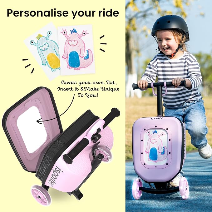 iSporter Luggage Scooter for Kids Ages 2-5 | Ride-On Suitcase Scooters for Boys - Image 2